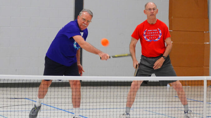 Left to right Roy Murphy, Rick Rhoades, Ashby Ponds Olympics Galilee United Methodist Church gym, Sterling VA May 2018